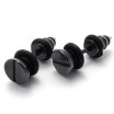 Hpolw 2pcs Stainless Steel Mens Stud Screw Earrings 1 Pair Color Black Diameter 7mm