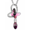 Woman Butterfly Necklace Crystal from Austrian Fashion Jewelry Water Drop Necklaces Pendants High Quality Gift 4642
