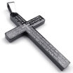 Hpolw Stainless Steel Mens Lords Prayer Cross Pendant Necklace Black 18-26 inch Chain