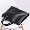 POLO fashion mens bag business briefcase first layer cowhide handbag black