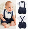3pcs Toddler Baby Infant Boys Outfits Bow TieT-shirtBib Pants Kids Clothes Set