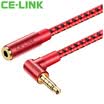 CE-LINK 35mm Audio Extension Cable Male to Female Headphone Cable Stereo Mobile Computer Car AUX Audio Lengthen Record Curved Line 5 Meter China Red 3938