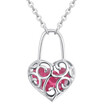 Heart Necklace Pendant For Women Vintage Fashion Jewelry High Quality Luxury Noblest Accessories White Gold Plated 27981