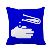 Corrosion Blue Square Warning Mark Square Throw Pillow Insert Cushion Cover Home Sofa Decor Gift