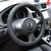 Micang car steering wheel cover car top layer cowhide leather breathable cover four seasons universal charm brown