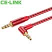 CE-LINK AUX car audio cable 35mm male to male car headset cable mobile phone laptop audio amplifier elbow round line 05 m China Red 3905