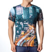 Mens Summer Geometric Pattern Printed Short Sleeve Shirt