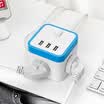 Times square USB socket 3USB interface 3 jack 16 m multi-function socket socket board socket row plug wiring board drag line white black