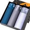 Playboy PLAYBOY Panties Mens Light Root Mesh Breathable Boxer Briefs 3 Gift Boxes Blue Purple Dark Gray Combination L