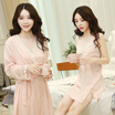 Dings grate pajamas womens home service nightdress autumn ice silk sexy silk two-piece set J48312 gray code