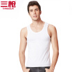 Three guns mens vest skincare Lycra cotton round neck mens bottoming vest white L white 2XL