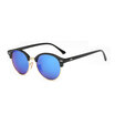 Retro Rivet Round Sunglasses Men Classic Brand Designer Unisex Sun Glasses Half Frame Oculos Gafas