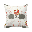 Grey Kissing Elephants Valentines Day Square Throw Pillow Insert Cushion Cover Home Sofa Decor Gift