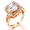 High Quality Cube Crystal Engagement Ring White Rose Gold Plated CZ Diamond Wedding Ring Wholesale Fashion Jewelry R071 R111