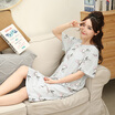 Dings grate pajamas women summer cute rabbit short-sleeved nightdress sex sexy underwear home service J48315 blue code