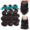 9A Pre Plucked 360 Lace Frontal With Bundle with Baby Hair Malaysian Body Wave 360 Lace Virgin Hair Frontal Closure With Bundles