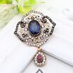 Vintage Women Drop Pendant Brooch Turkish Antique Gold Plating Hollow Out Floral Design Ladies Brooches Broches Jewelry Indian