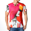 Fashion Mens O-neck Tops Girls Half Face Print Pullover T-Shirts