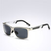 UV400 Mens Polarized Sunglasses Silver&Black