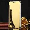 Iphone 55SSE Luxury Mirror View Mirror PU Cover Flip Smart Clear Window Phone Case