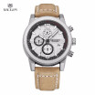 Classic Well Made Soft Genuine Leather Analog Quartz Wristwatch 3ATM Water Resistant Man Watch with Sub-dial