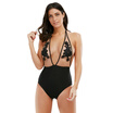 Stereo Floral Backless One Piece Halter Bathing Suit