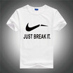 New Mens Fashion Casual Short SleeveJUST BREAK IT Print Cotton Plain Lined Slim Sport T-Shirt