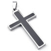 Hpolw Mens&Womens Hot Sell Fashion Jewelry Stainless Steel Casting Black&Silver Cross Pendant Necklace18-26 inch Chain