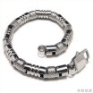 Hpolw Heavy Mens silver Stainless Steel circular Key buckle quality&quantity assured deft design Cross link Bracelet