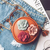 ChildrenS Spring New Small Round Bag Cute Flower Female Bag Purse Simple Shoulder Diagonal Package