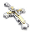 Hpolw High Quality Mens Jewelry Stainless Steel Cross Pendant NecklaceGold Silver18-26 inch Chain