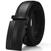 XHtang Mens Belt Genuine Leather Automatic Buckle belt For Waistband Ratchet Strap Black Leather Belt Designer Belt For Jeans Gift