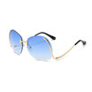 LIKEUS New Fashion Oversized Rimless Sunglasses Women Fashion Big rimless Metal Round SunGlasses Female Clear Gradual SunGlasses