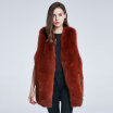 Women&39s Winter Coat True Fox Fur Jacket Furry Fur Vest Natural Fur Coat Big Block Stitching 2018 New Warm Fashion Discount