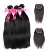 Dream Like Unprocessed Malaysian Human Hair Straight Virgin Hair 3 Bundles with Closure