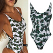 Swimsuit Floral Print Vintage High Waist One Piece Swimsuit 2018 New Lengthen the Body Swimwear for Girls