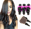 Dream Like Brazilian Virgin Hair Loose Wave 3 Bundles with Closure Natural Color