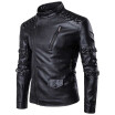 Mens High Quality PU Leather Jacket Winter Warm Thickened Leather Coat Personality Design Plus Size Outerwear