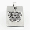 Hpolw Fashion Jewelry Steel Warrior Square Pendant - With 23 Inch Chain