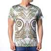 Fashion Mens O-neck Tops Classic Peacock Feather Patterned Print Pullover T-Shirts