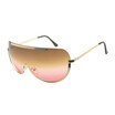 SHAUNA Oversize Women Half Frame Sunglasses Fashion Integrated Gradient Tinted Lens Men Goggle Glasses