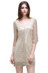 Hollow Out Summer Golden Wave Sequin Lace Dress Women Sexy Backless Dresses Evening Party Club Casual Dress Vestido