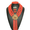 2018 Handmade The Fine Red Crystal Necklace African Bridal Wedding Party Jewelry Set For Women Nigerian Beads Jewelry Set