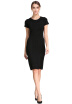 Women Short Sleeve Classy Solid Stretchy Wear to Work Pencil Dress