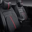 Wufu Jinniu car headrest pillow cushion glory space memory cotton breathable leather first layer leather driving office neck pillow belt waist suit suit fashion black