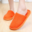 Pure color coral-wool thickening thermal wood walls indoor&outdoor house slippers winter lovers cotton slippers