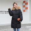 Womens Hooded Fur Collar Down Cotton Coat Female Long Cotton Jacket Fashion Down Cotton Jacket 2018 Winter New Arrival