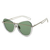 SHAUNA Retro Half Frame Women Cat Eye Sunglasses Men Clear Green Glasses UV400
