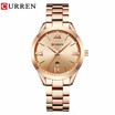 CURREN 9007 Top Luxury Brand Women Quartz Watch Ladies wristwatches relogio feminino rose gold