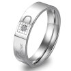 Hpolw Best selling LOCK & KEY Engraving Couple Rings 316L Stainless Steel MenWomen Romantic Wedding Jewelry crystal ring